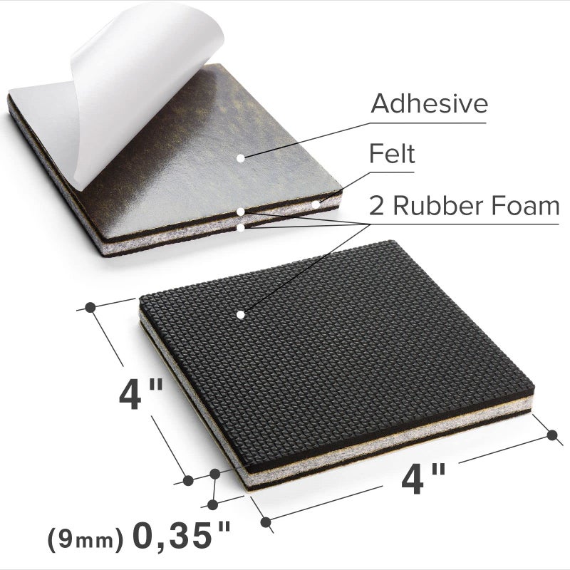 X-Protector Non Slip Furniture Pads X-PROTECTOR - 8 PCS 4" - Premium Furniture Grippers! Rubber Feet Hardwood Floor Protectors for Furniture Legs - Couch Stoppers - Keep Your Furniture in Place Forever! - Image 3